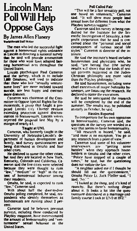 Large version, Omaha World Herald, May 23, 1983